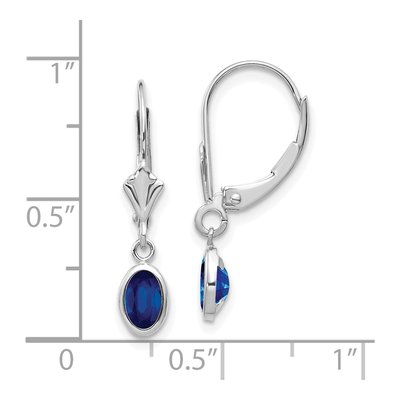 14K White Gold Sapphire Leverback Earrings – view 4