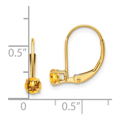 14K Yellow Gold Citrine Leverback Earrings – view 4