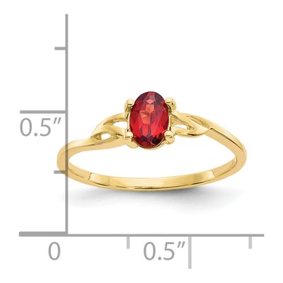 14K Yellow Gold Garnet Birthstone Ring – view 2