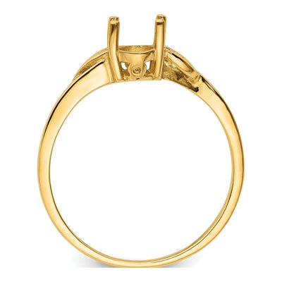 14K Yellow Gold Oval Birthstone Ring Mounting – view 3