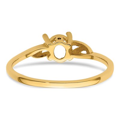 14K Yellow Gold Oval Birthstone Ring Mounting – view 4