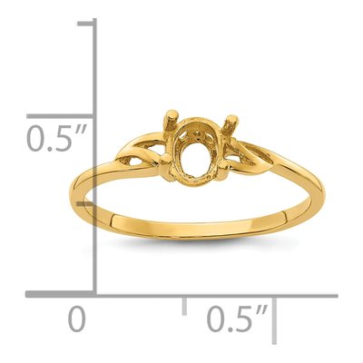 14K Yellow Gold Oval Birthstone Ring Mounting – view 6