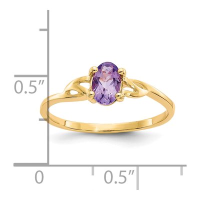 14K Yellow Gold Amethyst Birthstone Ring – view 2