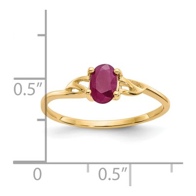 14K Yellow Gold Ruby Birthstone Ring – view 2