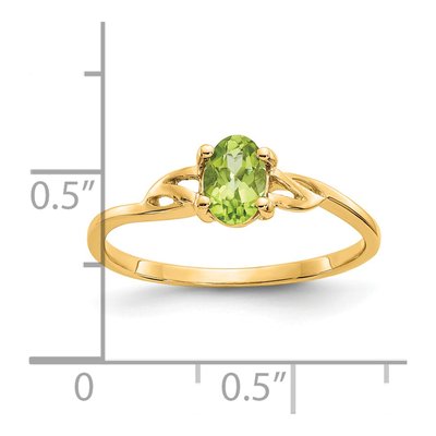 14K Yellow Gold Peridot Birthstone Ring – view 2