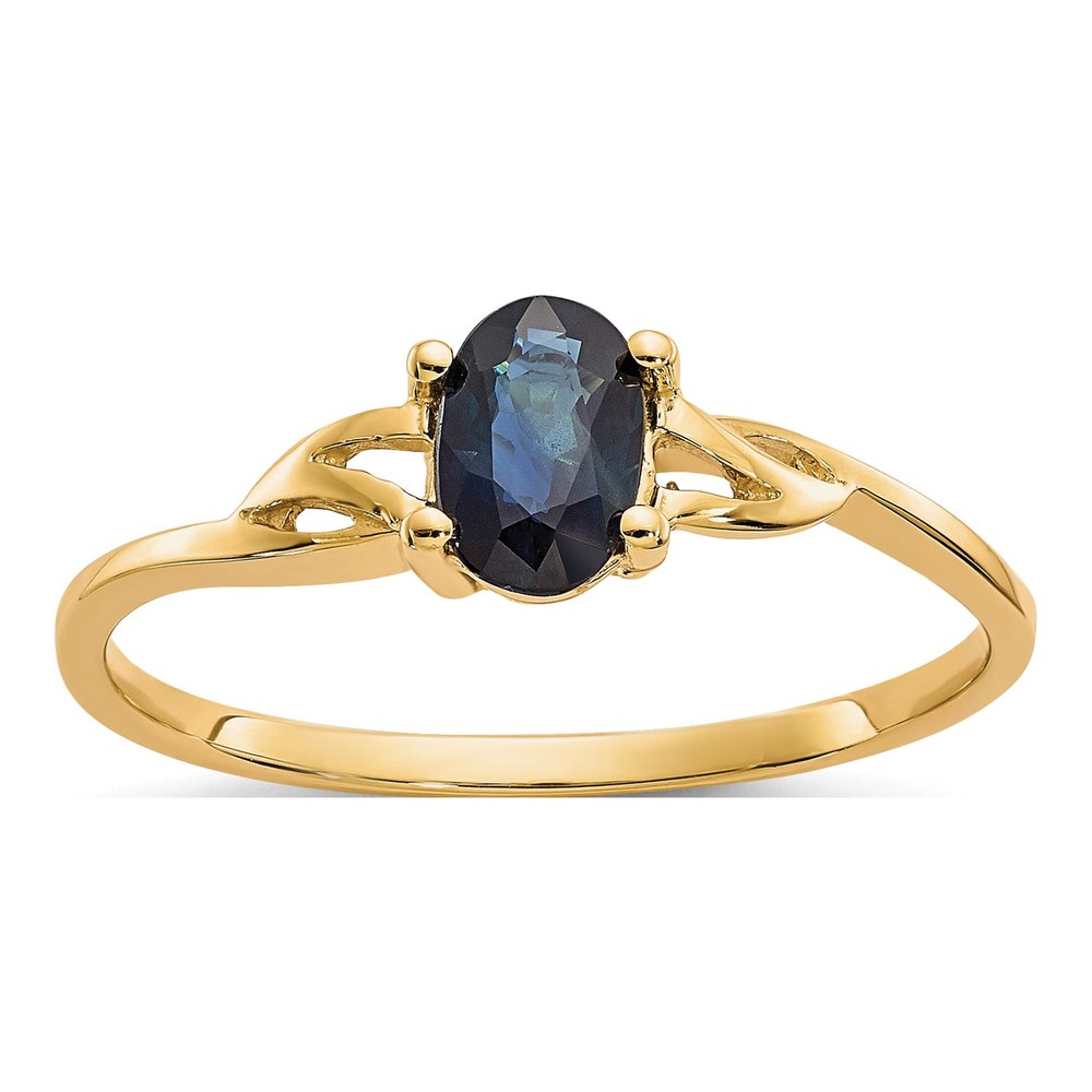 14k Yellow Gold Genuine Sapphire Birthstone Ring
