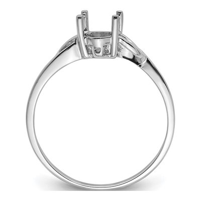 14K White Gold Oval Birthstone Ring Mounting – view 3