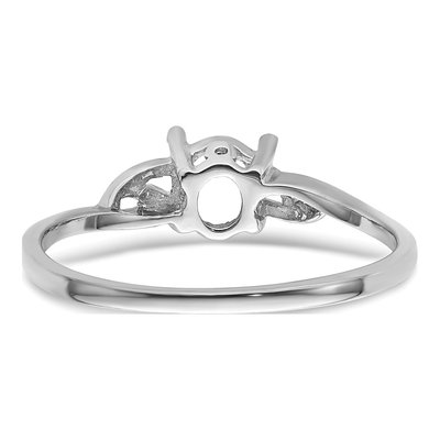 14K White Gold Oval Birthstone Ring Mounting – view 4