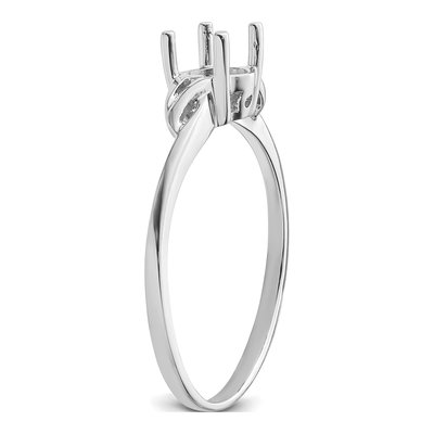 14K White Gold Oval Birthstone Ring Mounting – view 5