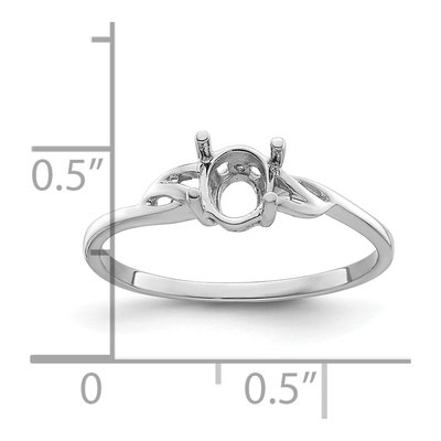 14K White Gold Oval Birthstone Ring Mounting – view 6
