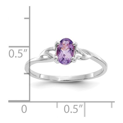 14K White Gold Amethyst Birthstone Ring – view 2