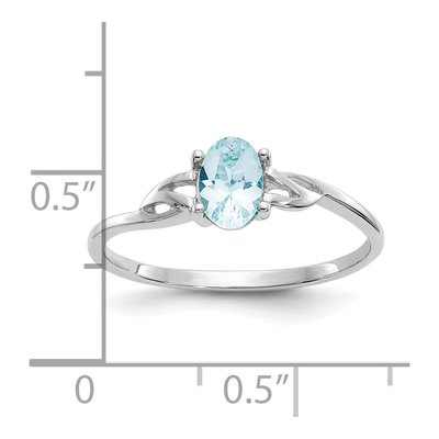 14K White Gold Aquamarine Birthstone Ring – view 2