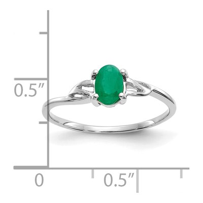 14K White Gold Emerald Birthstone Ring – view 2