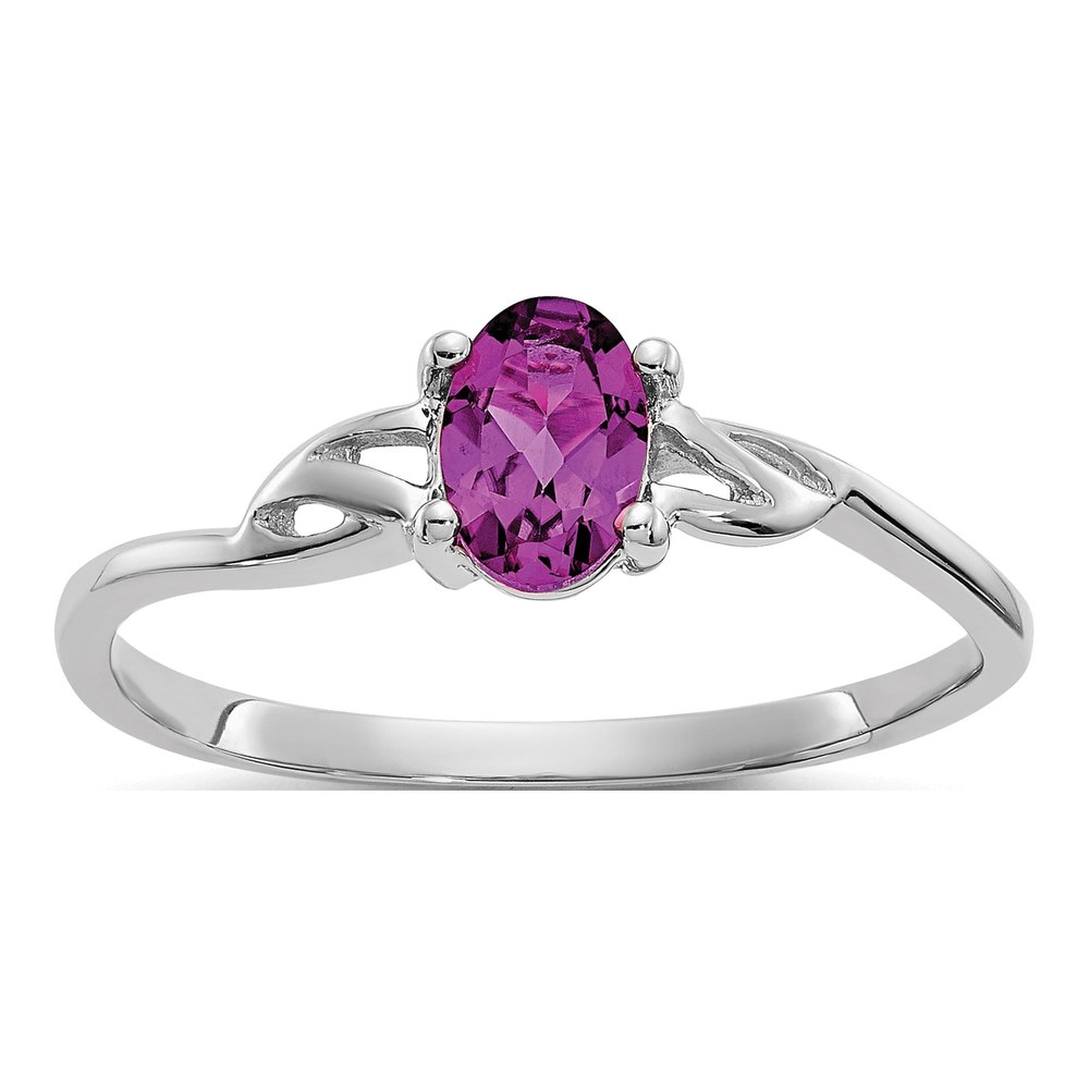 14K White Gold Rhodolite Garnet Birthstone Ring