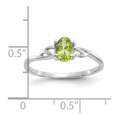 14K White Gold Peridot Oval Birthstone Ring – view 2