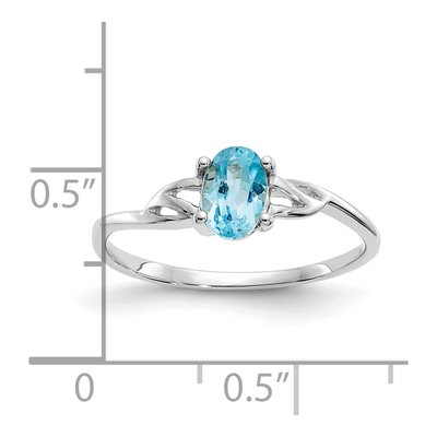 14K White Gold Swiss Blue Topaz Birthstone Ring – view 2