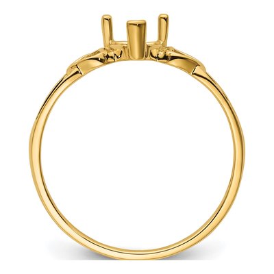 14K Yellow Gold Heart Ring Mounting – view 3