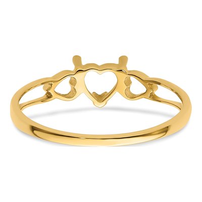 14K Yellow Gold Heart Ring Mounting – view 4