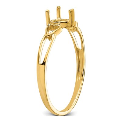 14K Yellow Gold Heart Ring Mounting – view 5
