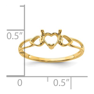 14K Yellow Gold Heart Ring Mounting – view 6