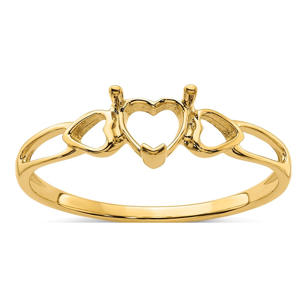 14K Yellow Gold Heart Ring Mounting