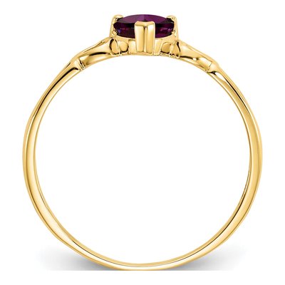 14K Yellow Gold Rhodolite Garnet Heart Ring – view 2