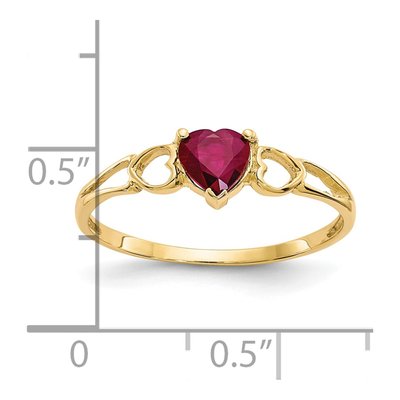 14K Yellow Gold Ruby Heart Birthstone Ring – view 2