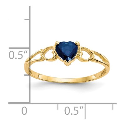 14K Yellow Gold Sapphire Heart Birthstone Ring – view 2