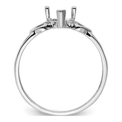14K White Gold Heart Birthstone Ring Mounting – view 4