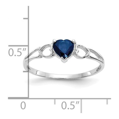 14K White Gold Sapphire Heart Birthstone Ring – view 2