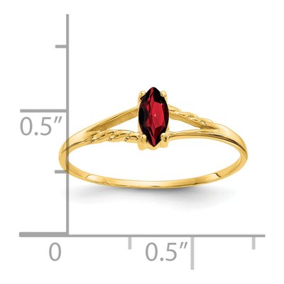 14K Yellow Gold Garnet Marquise Birthstone Ring – view 3