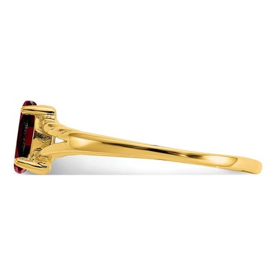14K Yellow Gold Garnet Marquise Birthstone Ring – view 4