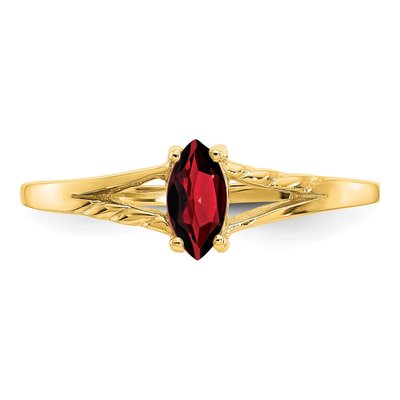14K Yellow Gold Garnet Marquise Birthstone Ring – view 5