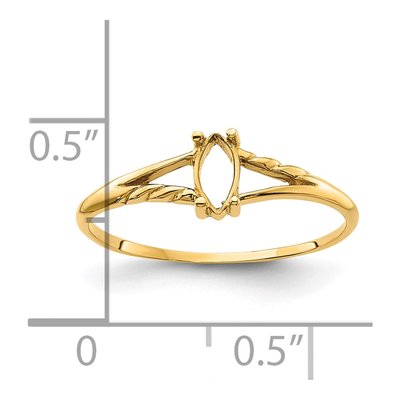 14K Yellow Gold Marquise Ring Mounting – view 6
