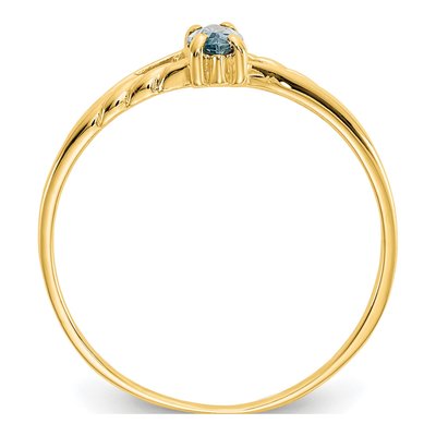 14K Yellow Gold Aquamarine Marquise Ring – view 2