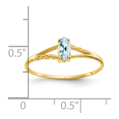14K Yellow Gold Aquamarine Marquise Ring – view 3