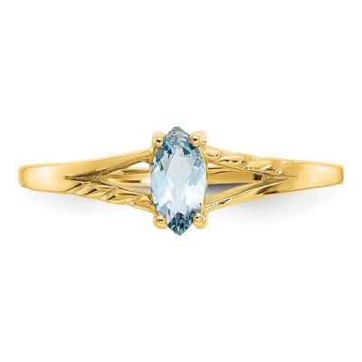 14K Yellow Gold Aquamarine Marquise Ring – view 5