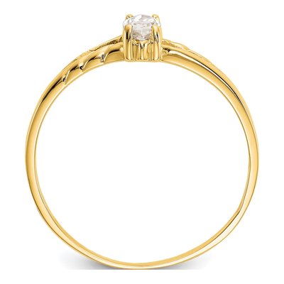 14K Yellow Gold White Topaz Marquise Ring – view 2