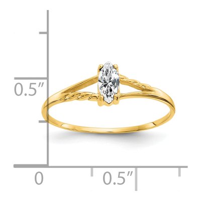 14K Yellow Gold White Topaz Marquise Ring – view 3