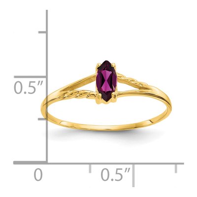 14K Yellow Gold Rhodolite Garnet Marquise Ring – view 3