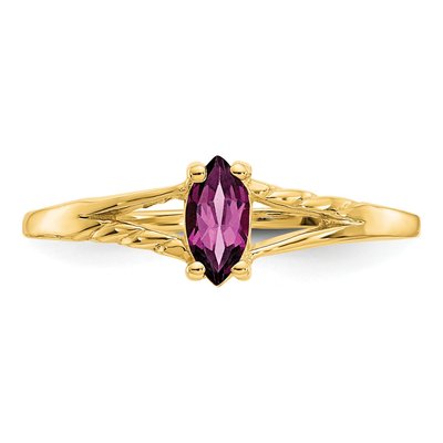 14K Yellow Gold Rhodolite Garnet Marquise Ring – view 5