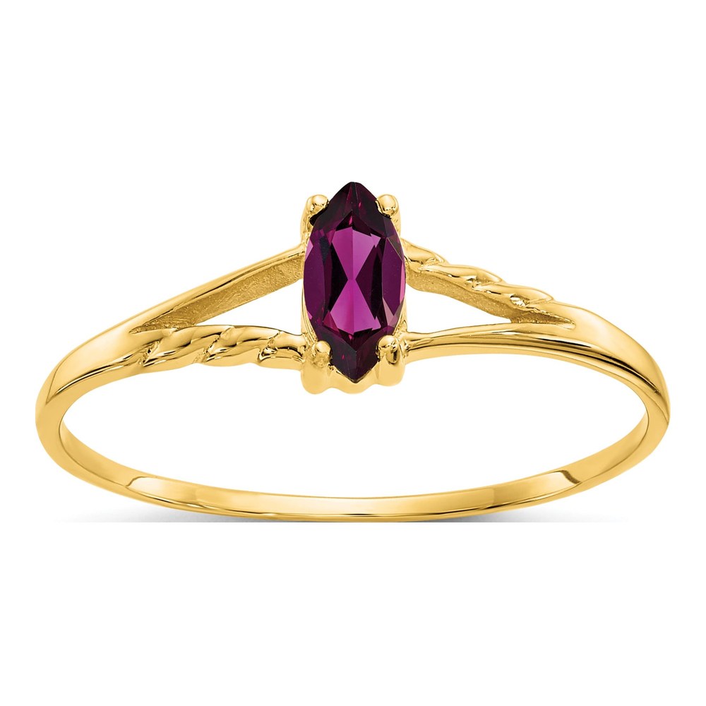 14K Yellow Gold Marquise Rhodolite Garnet Ring