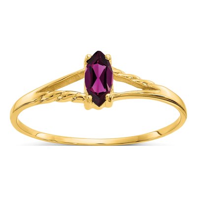 14K Yellow Gold Rhodolite Garnet Marquise Ring
