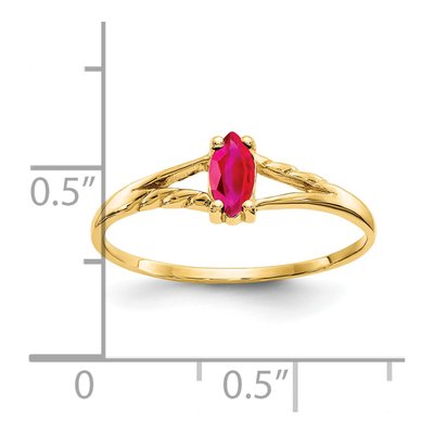 14K Yellow Gold Ruby Marquise Ring – view 3