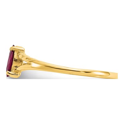 14K Yellow Gold Ruby Marquise Ring – view 4
