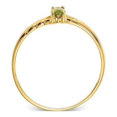 14K Yellow Gold Peridot Marquise Birthstone Ring – view 2