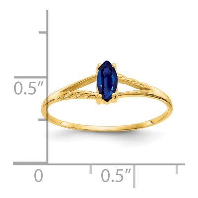 14K Yellow Gold Sapphire Marquise Ring – view 3