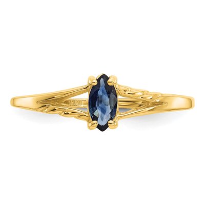 14K Yellow Gold Sapphire Marquise Ring – view 5