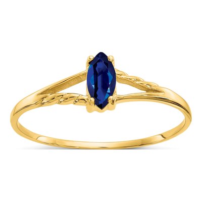 14K Yellow Gold Sapphire Marquise Ring