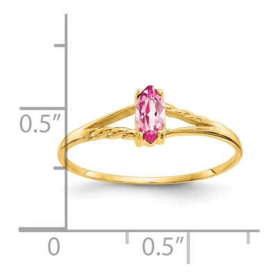 14K Yellow Gold Pink Tourmaline Marquise Ring – view 3